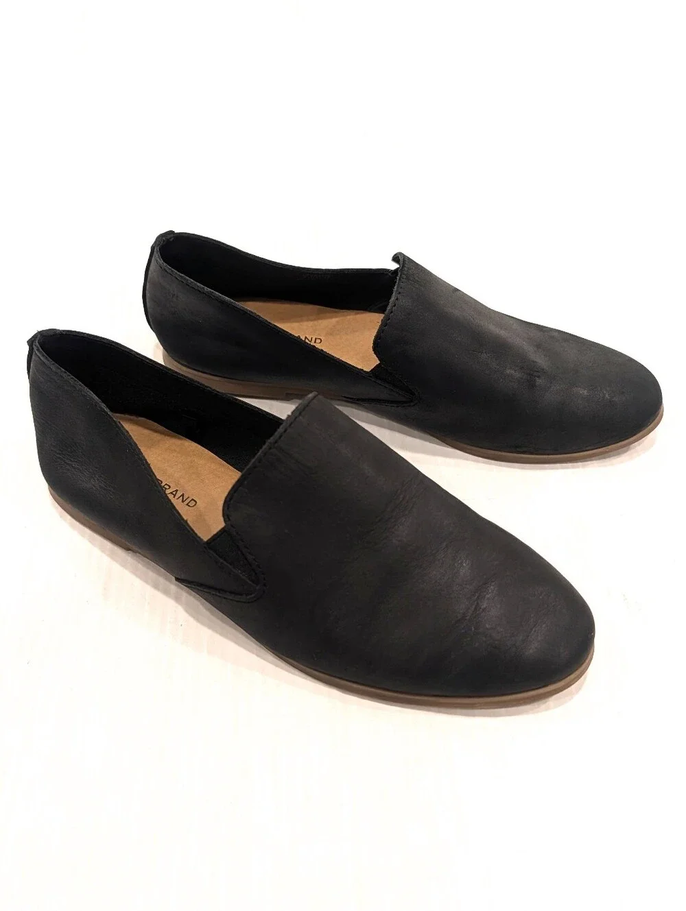 LUCKY BRAND Charsa2 Black Leather Slip-On Flats Loafers Size 7.5